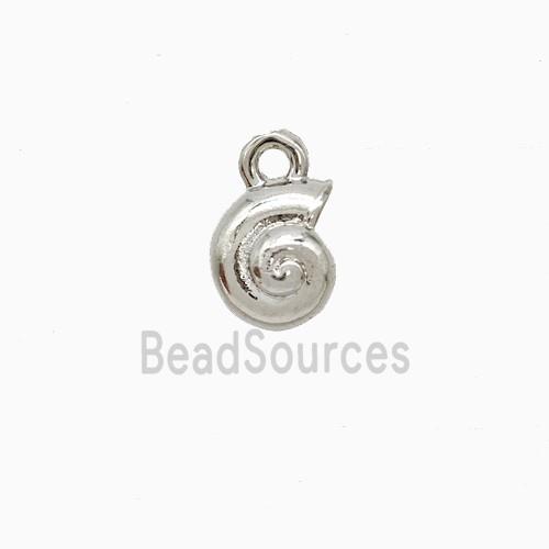 Copper Spiral Shell Pendant Platinum Plated