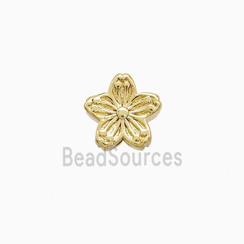 Copper Flower Beads Gold Plated