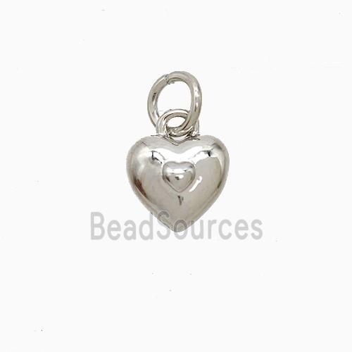 Copper Heart Pendant Platinum Plated