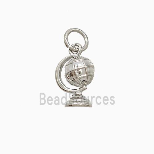 Copper Globe Pendant Platinum Plated