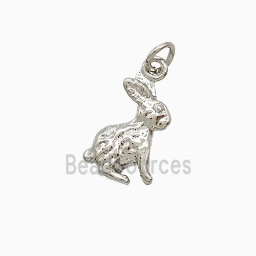 Copper Rabbit Pendant Platinum Plated