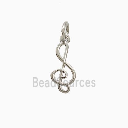 Musical Note Symbols Copper Pendant Platinum Plated