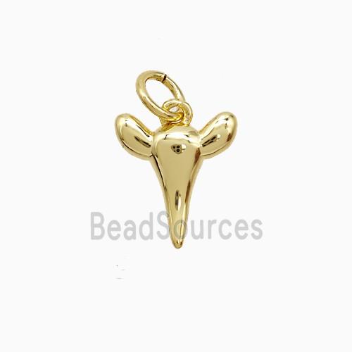 Copper Bullhead Pendant Gold Plated