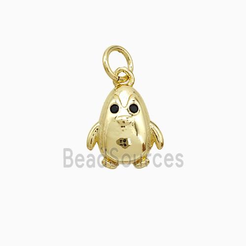 Copper Penguin Pendant Gold Plated