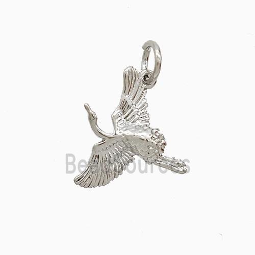 Copper Crane Pendant Birds Platinum Plated