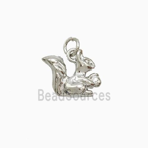 Copper Squirrel Pendant Platinum Plated