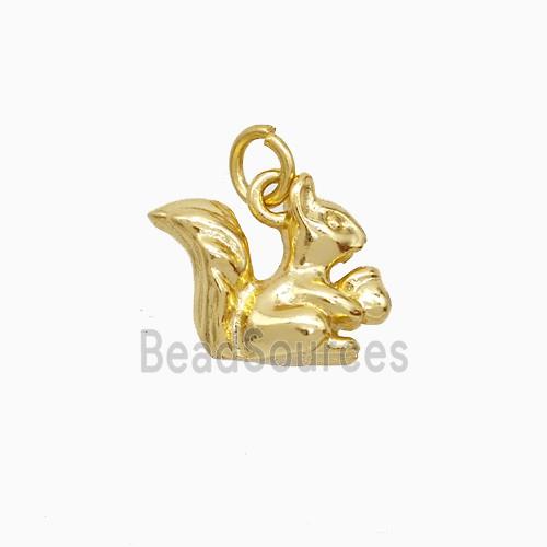 Copper Squirrel Pendant Gold Plated