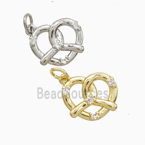 Copper Heart Pendant Pave Zirconia Mixed