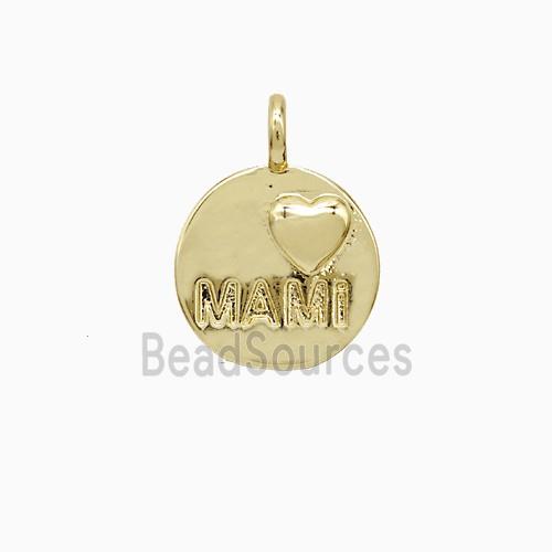 Copper MAMI Heart Pendant Gold Plated