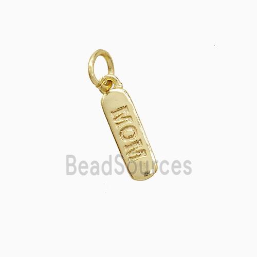 Copper MOM Pendant Stick Gold Plated