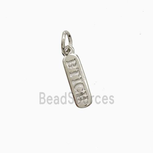 Copper Btich Pendant Stick Platinum Plated