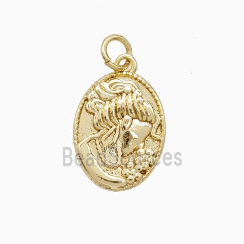 Copper Beauty Pendant Oval Gold Plated