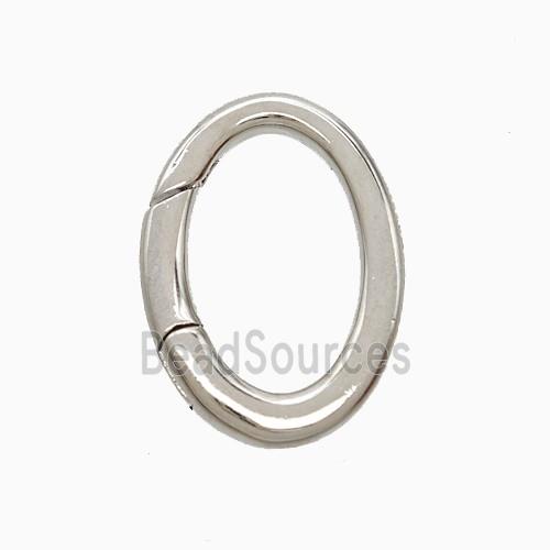Copper Carabiner Clasp Oval Platinum Plated