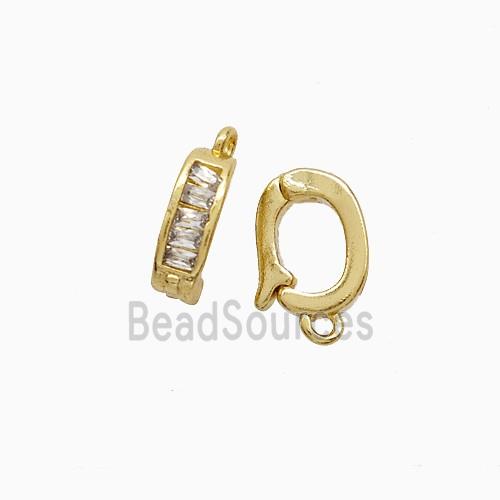 Copper Bail Pave Zirconia Gold Plated