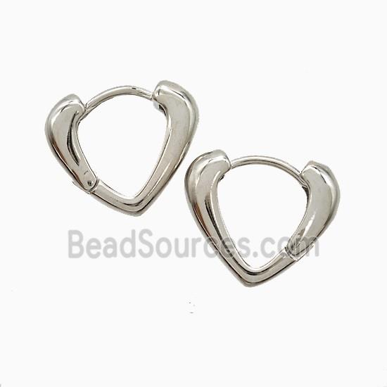Copper Heart Hoop Earrings Platinum Plated