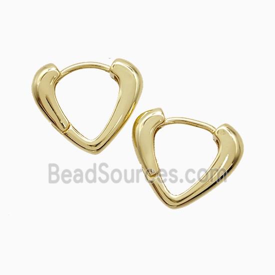 Copper Heart Hoop Earrings Gold Plated