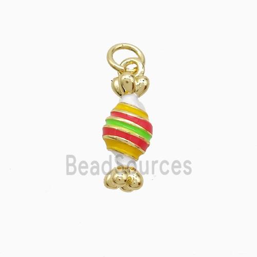 Copper Candy Pendant Multicolor Enamel Sweet Gold Plated