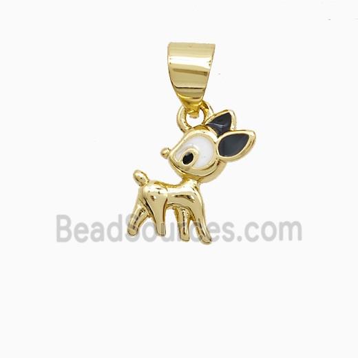 Copper Deer Pendant Enamel Gold Plated