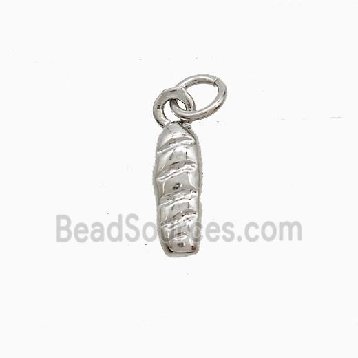 Copper French Baguette Pendant Platinum Plated