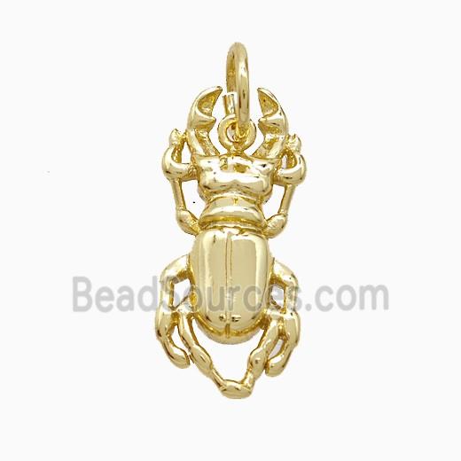 Copper Beetle Pendant Gold Plated