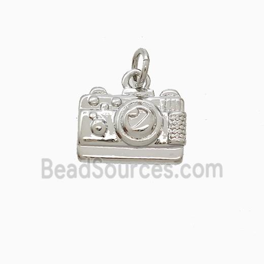 Copper Camera Pendant Platinum Plated