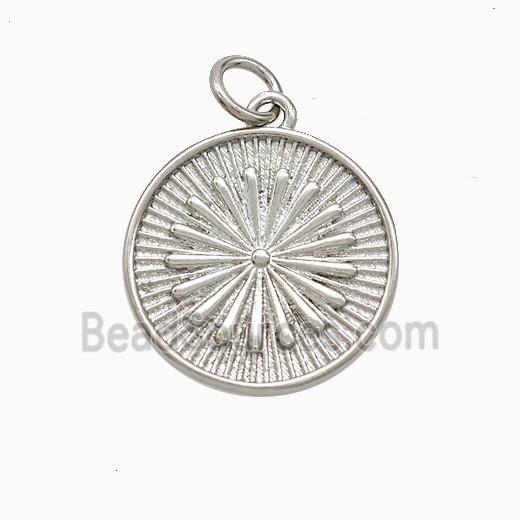 Copper Sun Pendant Platinum Plated