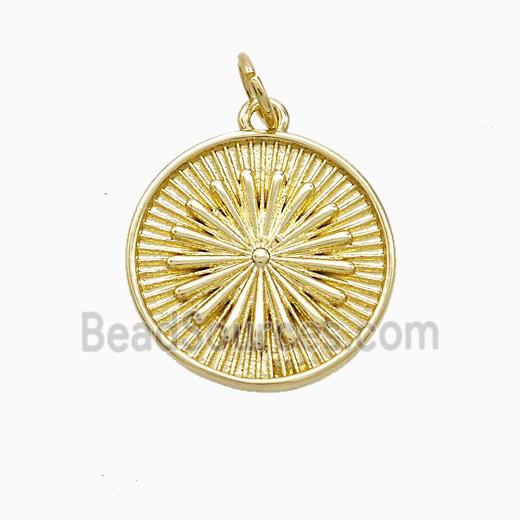 Copper Sun Pendant Gold Plated