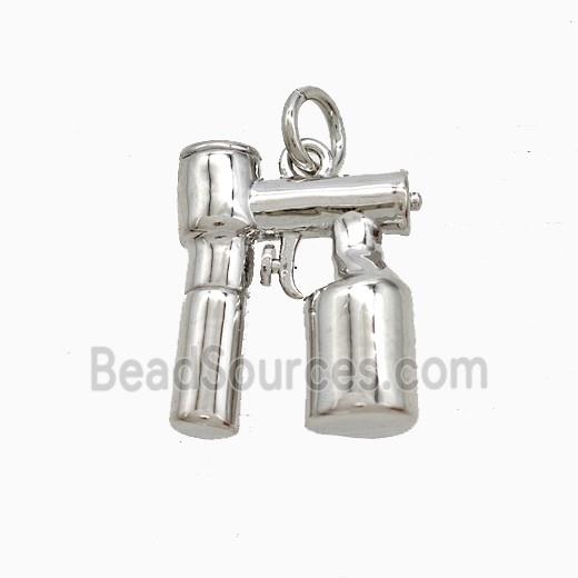 Spray Tanning Device Charms Copper Pendant Platinum Plated