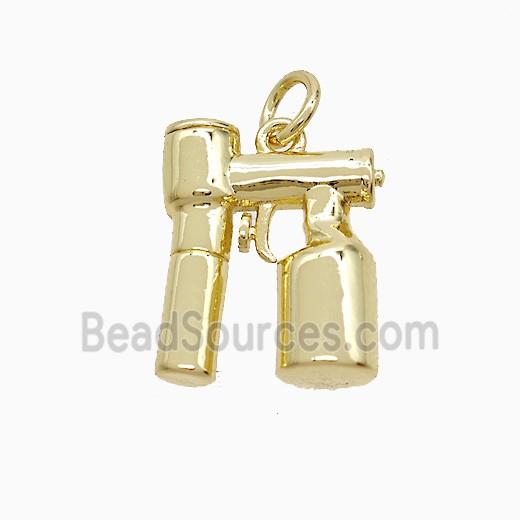 Spray Tanning Device Charms Copper Pendant Gold Plated