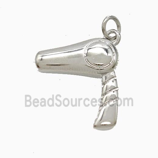 Copper Hairdriver Pendant Platinum Plated