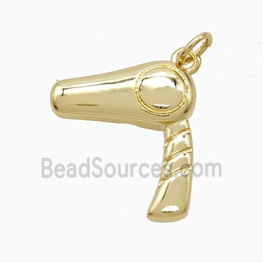 Copper Hairdriver Pendant Gold Plated