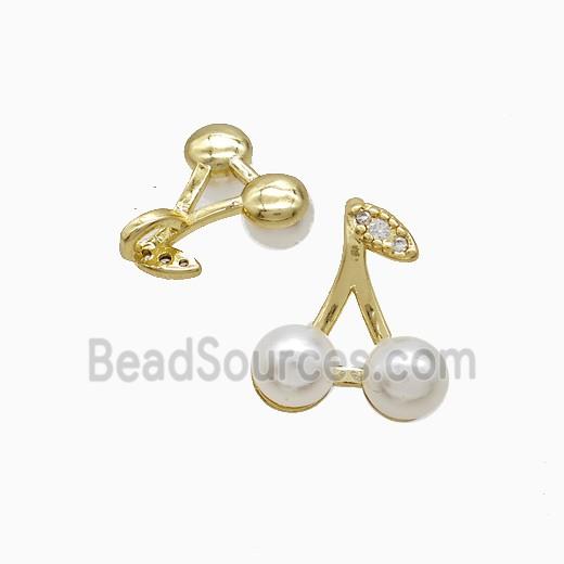 Copper Cherry Pendant Pave Resin Gold Plated