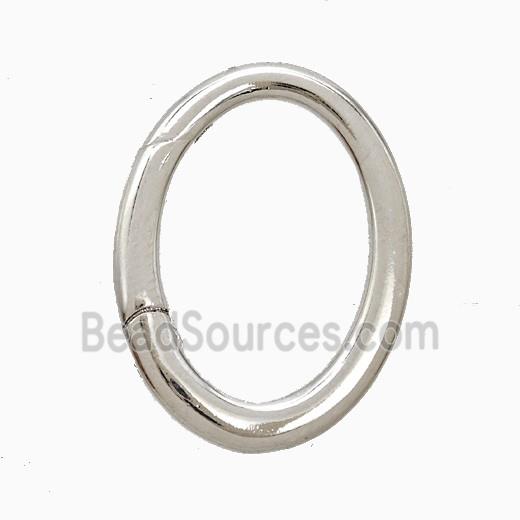Copper Carabiner Clasp Oval Platinum Plated