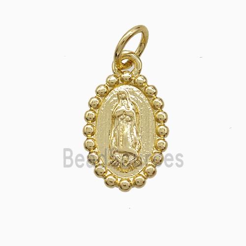 Copper Virgin Mary Pendant Gold Plated