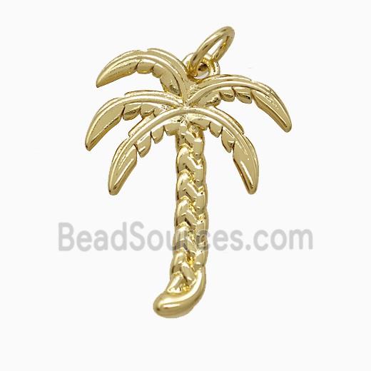 Coconut Tree Copper Palm Pendant Gold Plated