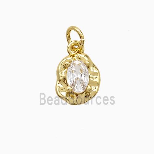 Copper Leaf Pendant Pave Crystal Glass Gold Plated