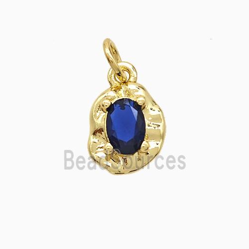 Copper Leaf Pendant Pave Crystal Glass Gold Plated