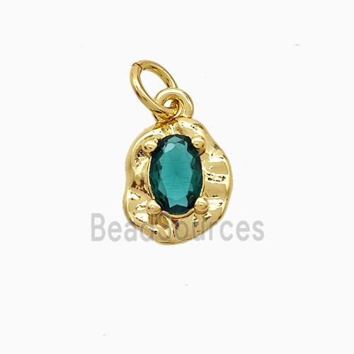 Copper Leaf Pendant Pave Crystal Glass Gold Plated