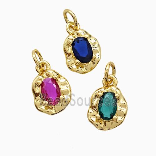 Copper Leaf Pendant Pave Crystal Glass Gold Plated Mixed