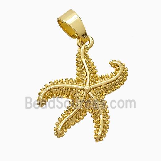 Copper Starfish Pendant Gold Plated