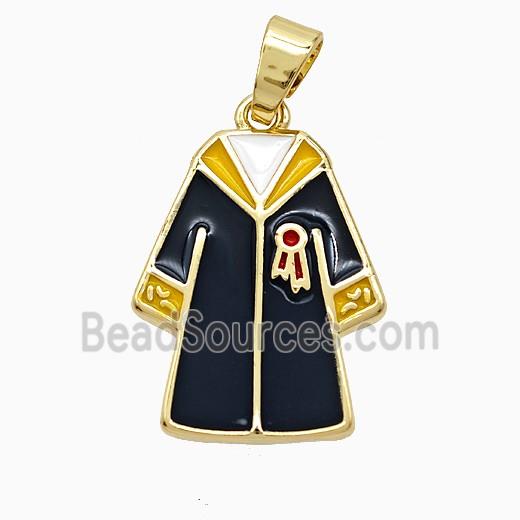 Copper Graduation Clothing Pendant Enamel Gold Plated