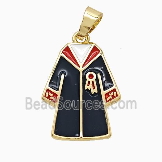 Copper Graduation Clothing Pendant Enamel Gold Plated