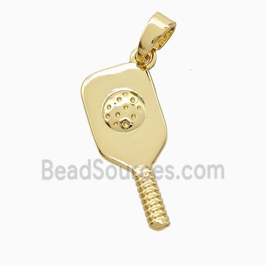 Copper Pickleball Paddle Pendant Sports Gold Plated