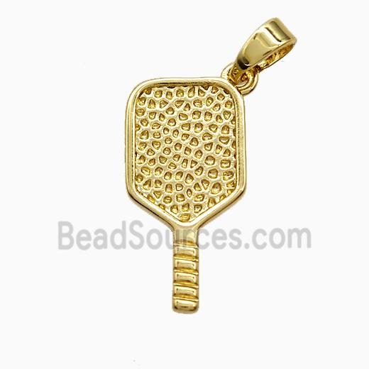 Copper Pickleball Paddle Pendant Sports Gold Plated