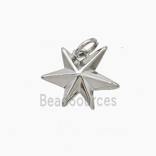 Copper Star Pendant Platinum Plated