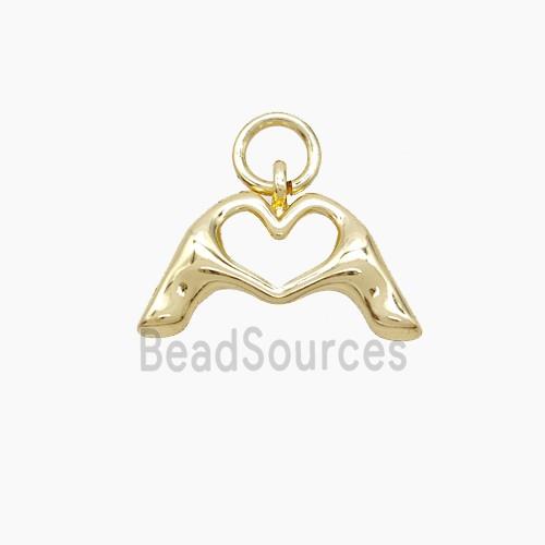 Copper Hand Heart Pendant Lover Gold Plated