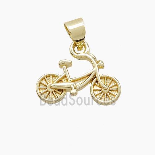 Copper Bicycle Pendant Gold Plated