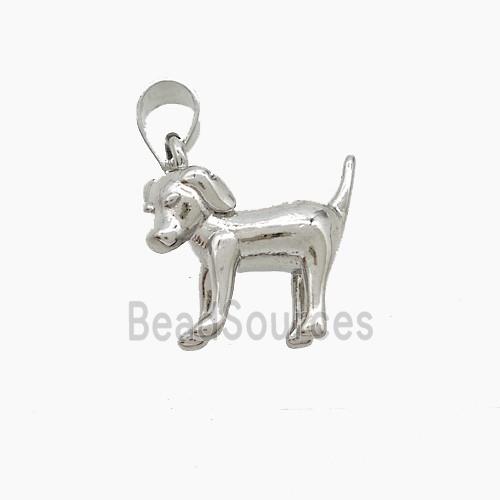 Copper Dog Pendant Platinum Plated