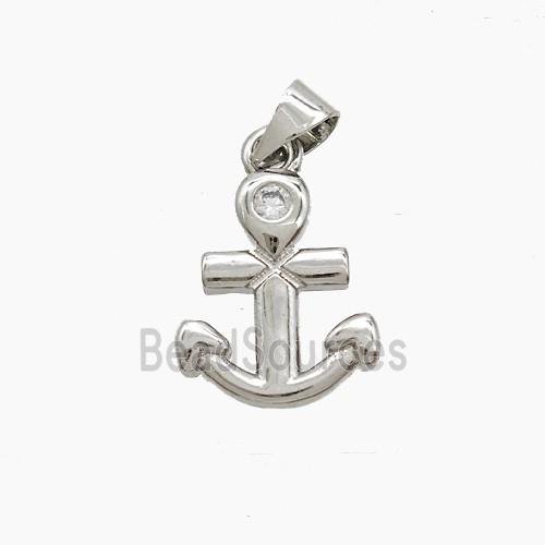 Copper Anchor Pendnat Platinum Plated