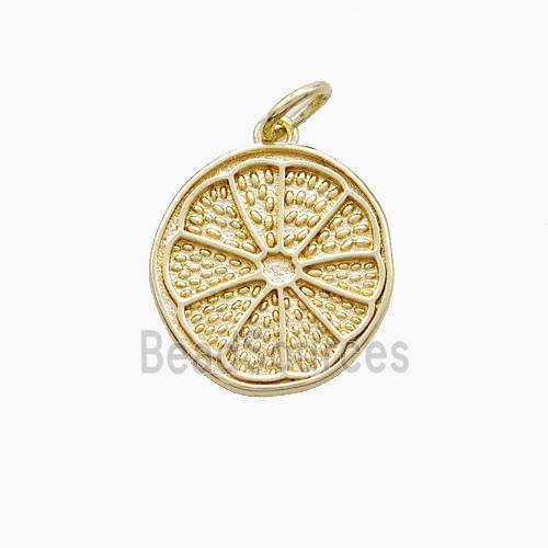 Copper Lemon-Slice Pendant Gold Plated